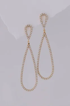 Lange Kristall-Ohrhänger in Tropfenform – Felicity><noscript><img width=