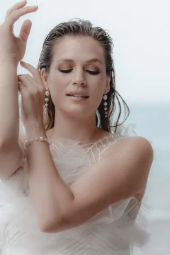 Lange Perlenohrhänger – Coastline><noscript><img width=