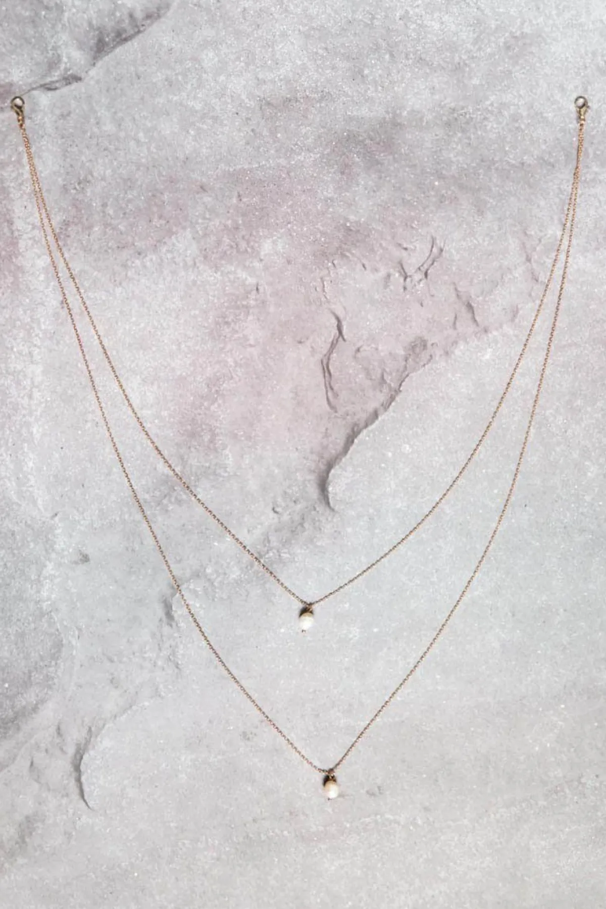 Lange, zweireihige Rückenkette mit Perlen, Brautschmuck>La Chia