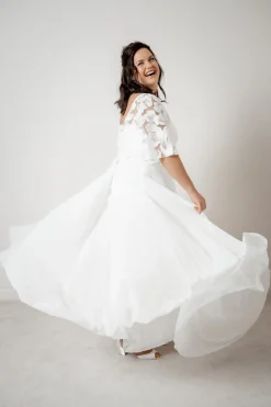 Langer Braut Rock aus Chiffon – Isla Curvy>noni Clearance