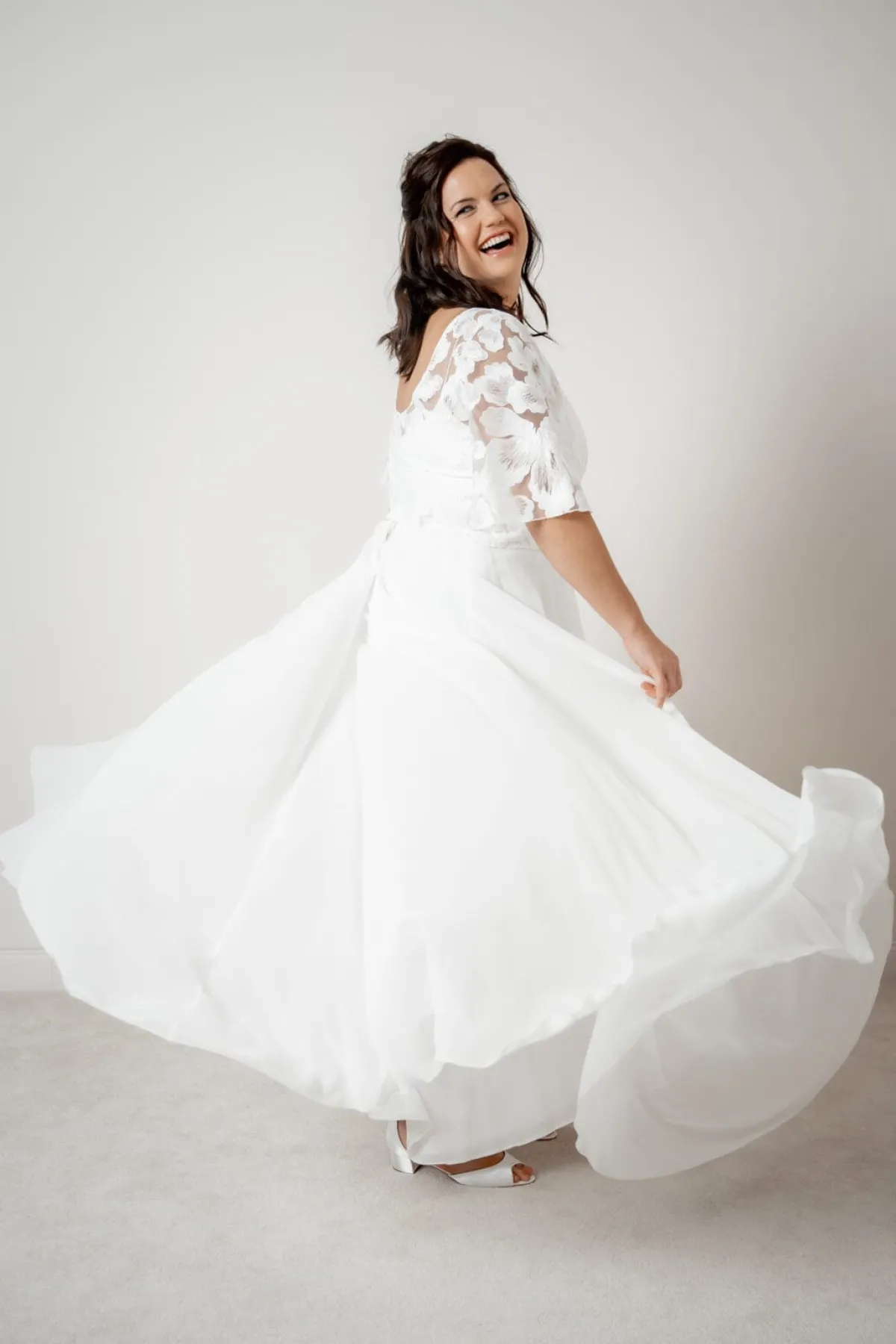 Langer Braut Rock aus Chiffon – Isla Curvy>noni Clearance