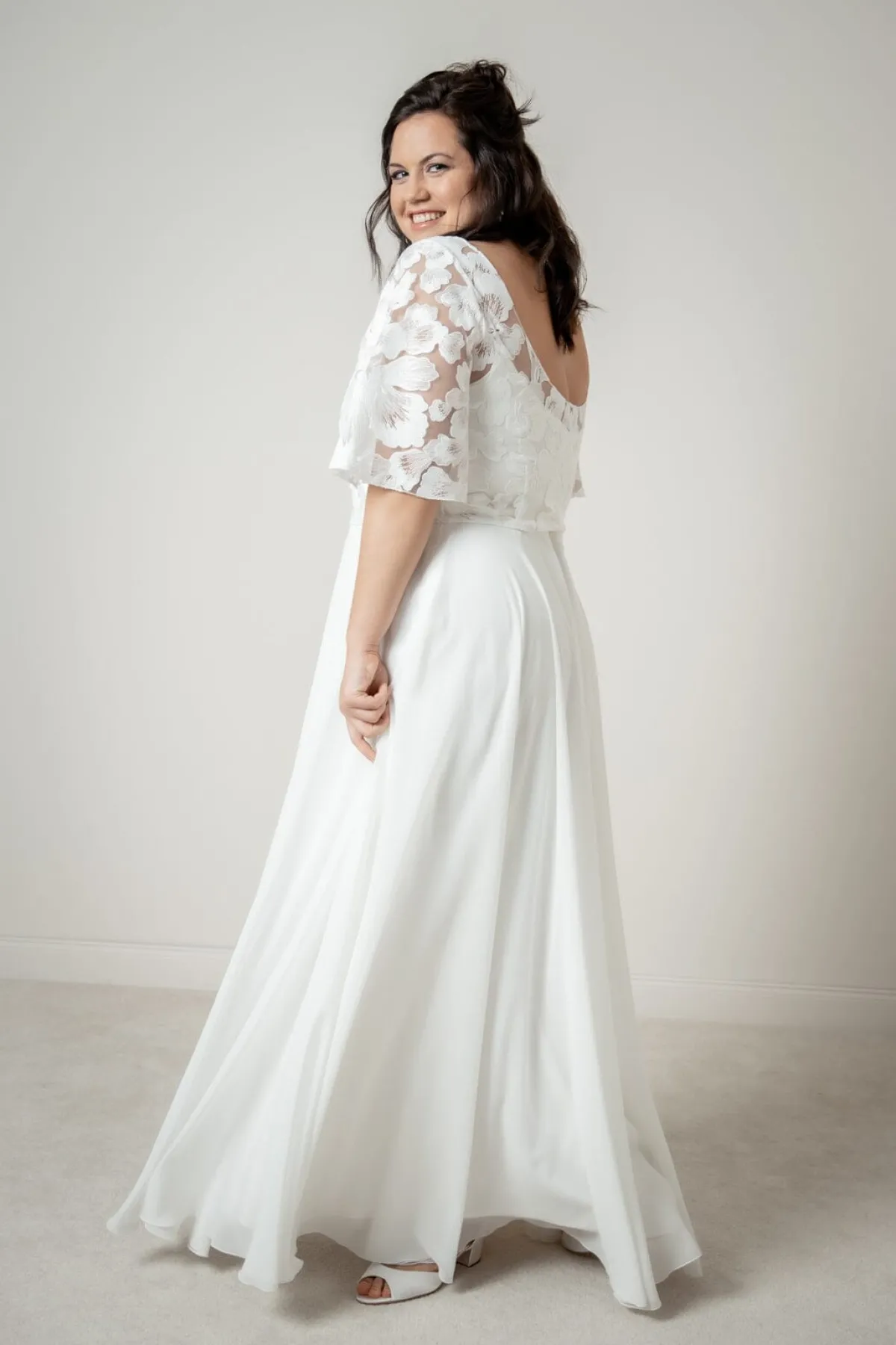 Langer Braut Rock aus Chiffon – Isla Curvy>noni Clearance