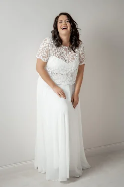 Langer Braut Rock aus Chiffon – Isla Curvy><noscript><img width=