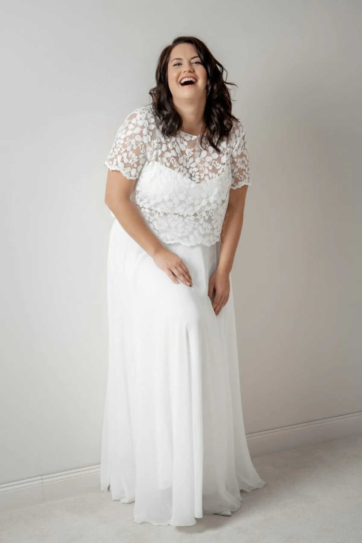 Langer Braut Rock aus Chiffon – Isla Curvy>noni Clearance