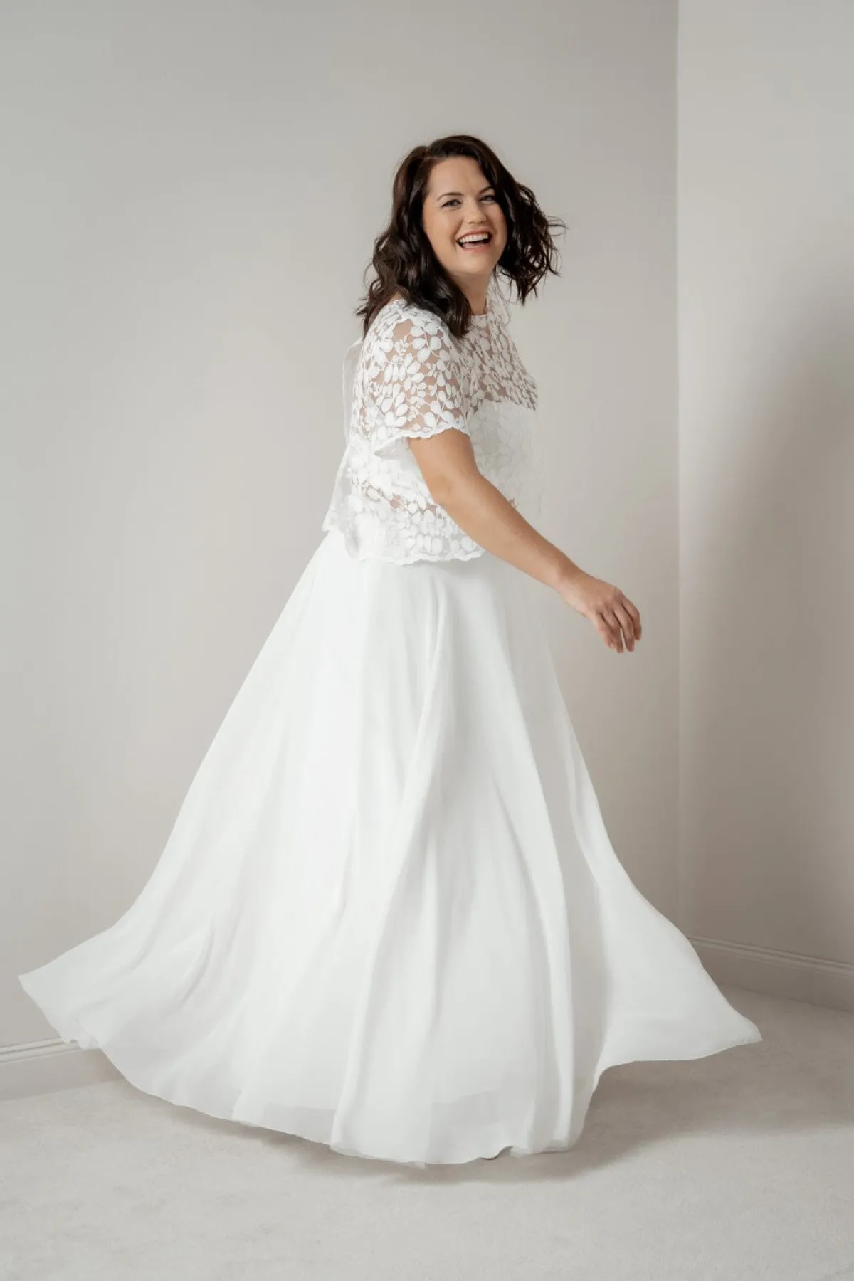 Langer Braut Rock aus Chiffon – Isla Curvy>noni Clearance