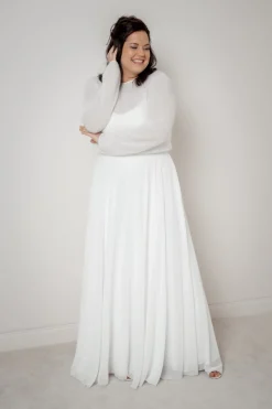 Langer Braut Rock aus Chiffon – Isla Curvy><noscript><img width=