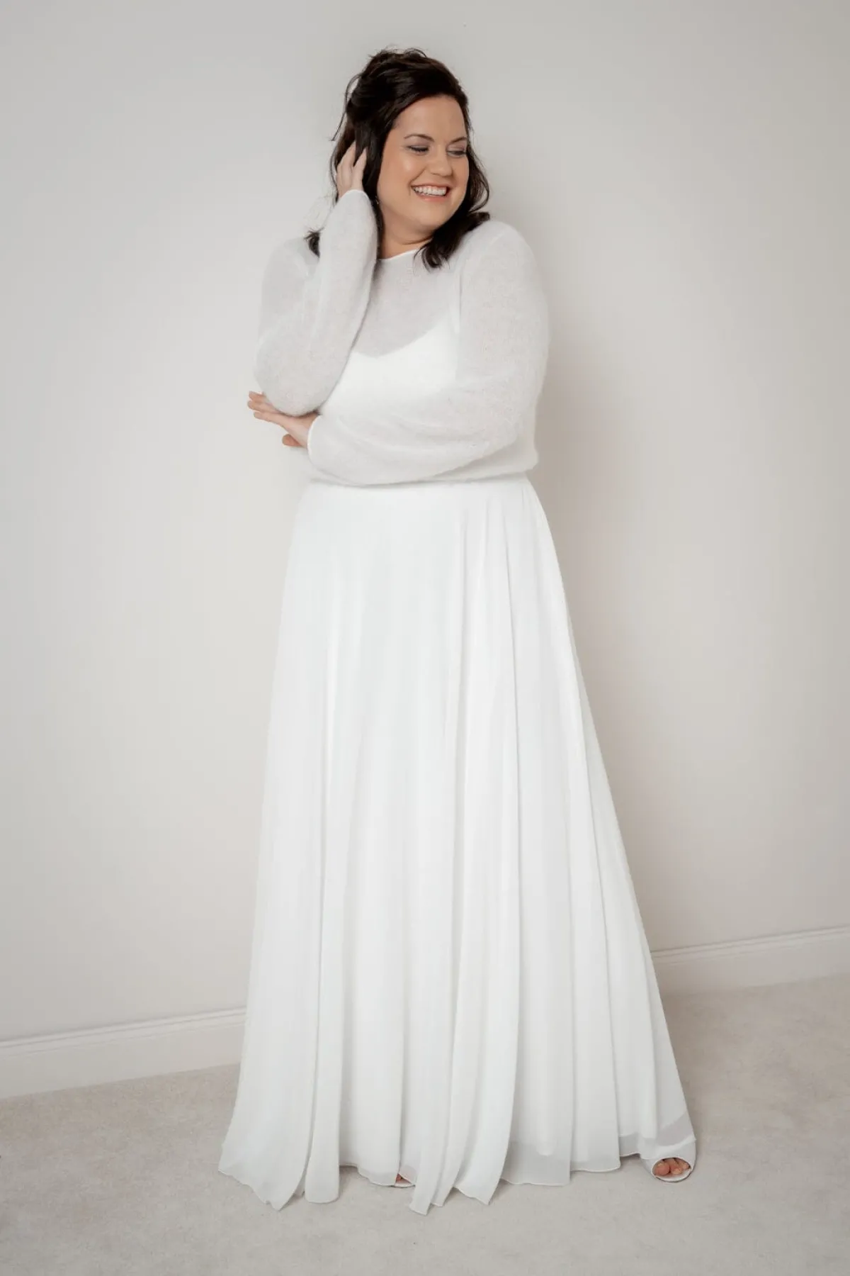 Langer Braut Rock aus Chiffon – Isla Curvy>noni Clearance