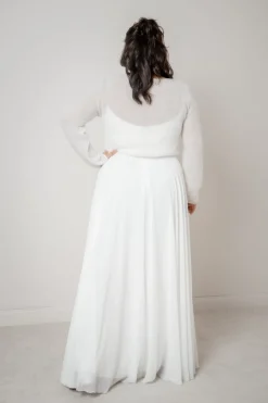 Langer Braut Rock aus Chiffon – Isla Curvy><noscript><img width=