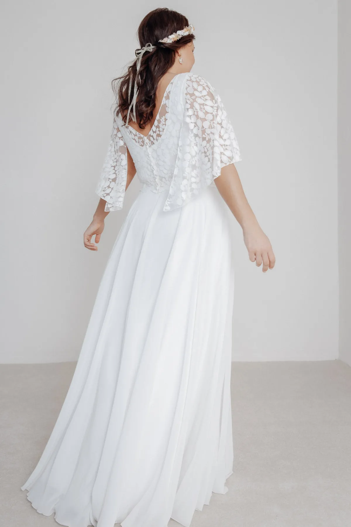 Langer Braut Rock aus Chiffon – Isla Curvy>noni Clearance