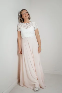 Langer Braut Rock aus Chiffon – Isla Rosé><noscript><img width=