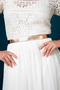 Leder-Brautgürtel in Roségold>forever & eva