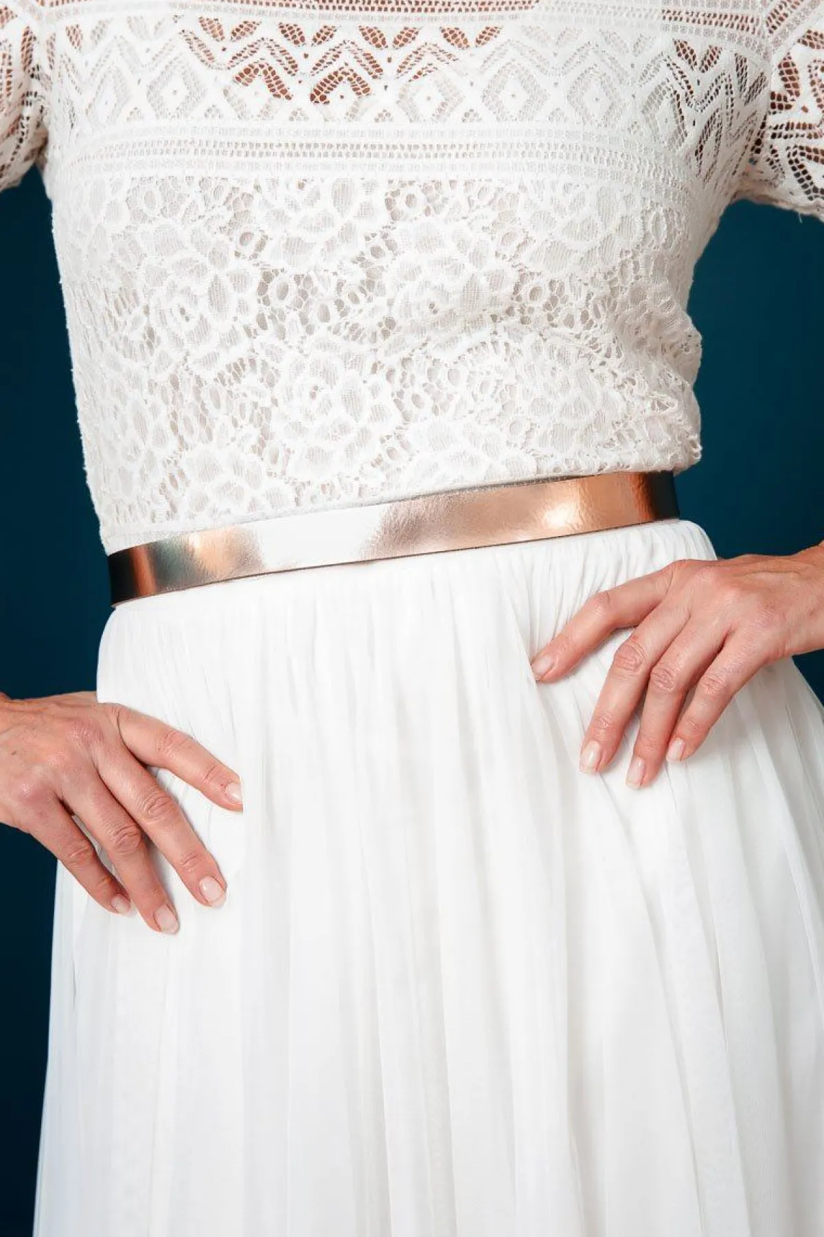 Leder-Brautgürtel in Roségold>forever & eva