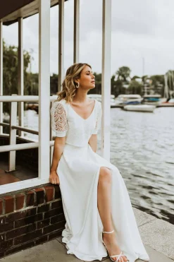 Maxi-Braut Rock mit Schlitz – Lunamae>noni Sale