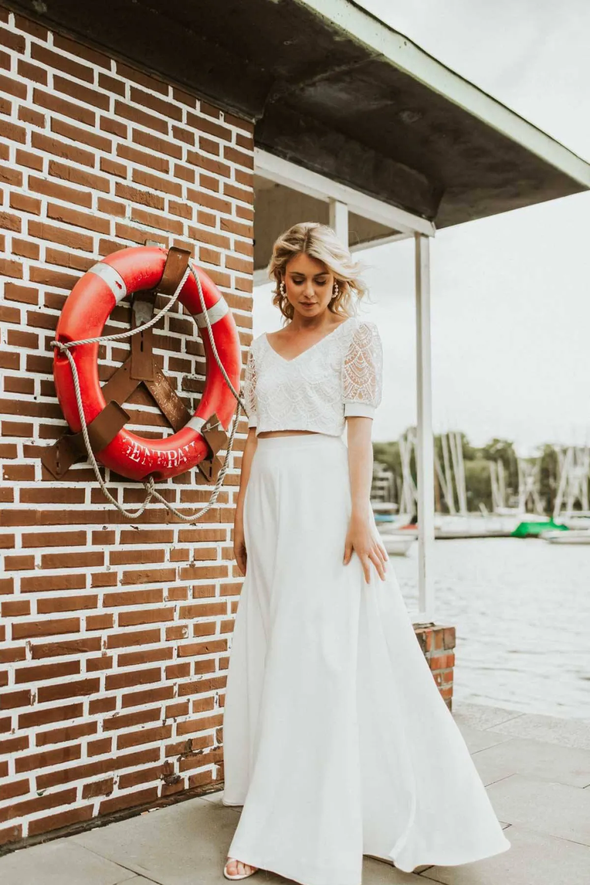 Maxi-Braut Rock mit Schlitz – Lunamae>noni Sale