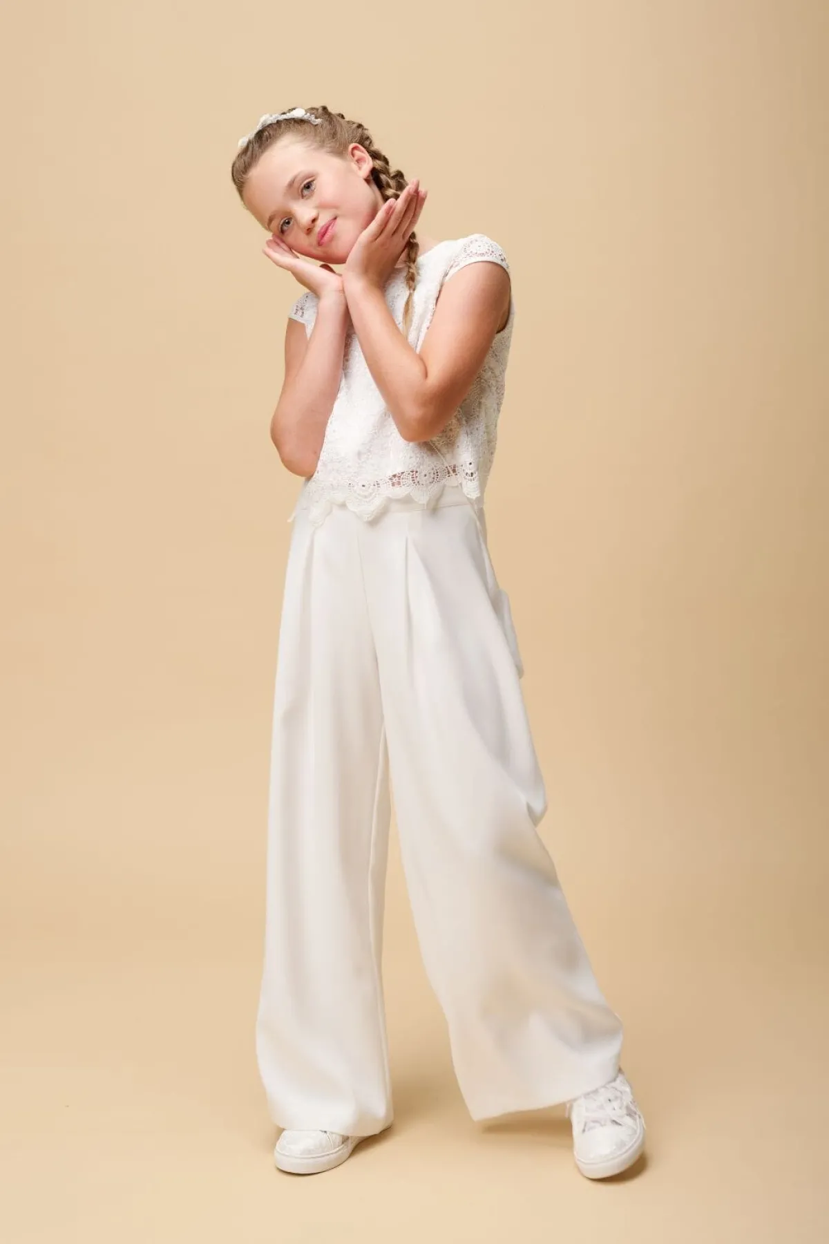 Mädchenhose in Ivory aus Crepe>Weise Best