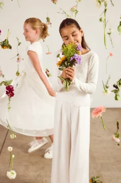 Mädchenhose in Ivory aus Crepe><noscript><img width=