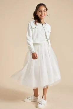 Mädchen-Jeansjacke in Ivory>Weise Hot