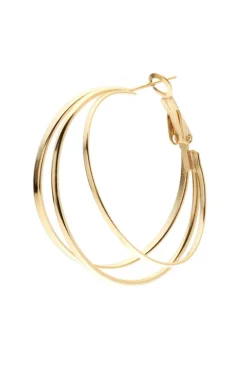 Mehrlagige Creolen in Gold><noscript><img width=