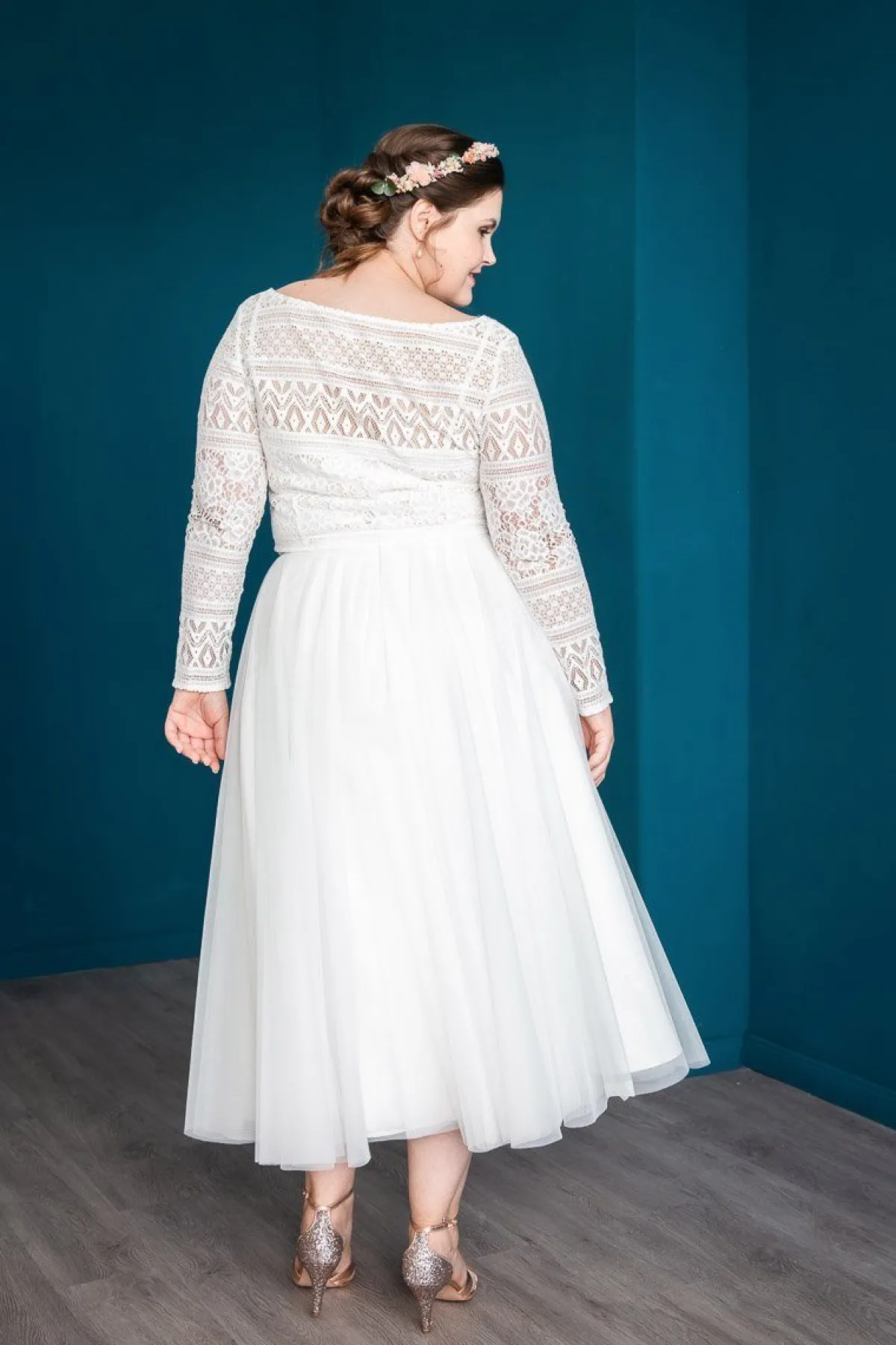 Midi-Softtüllrock in Ivory – Christy Curvy>noni Discount