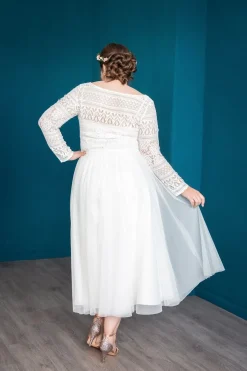 Midi-Softtüllrock in Ivory – Christy Curvy><noscript><img width=