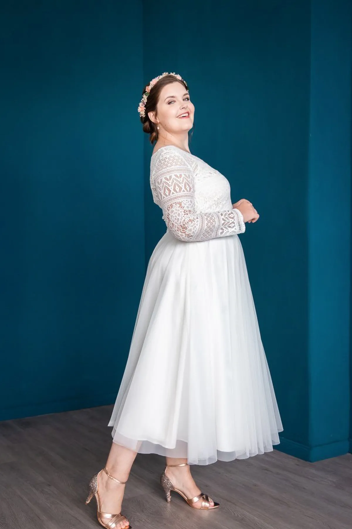 Midi-Softtüllrock in Ivory – Christy Curvy>noni Discount