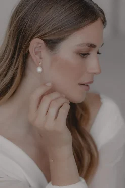 Ovale Kristallstecker mit Perlenanhängern – Joelle>Juvelan Sale