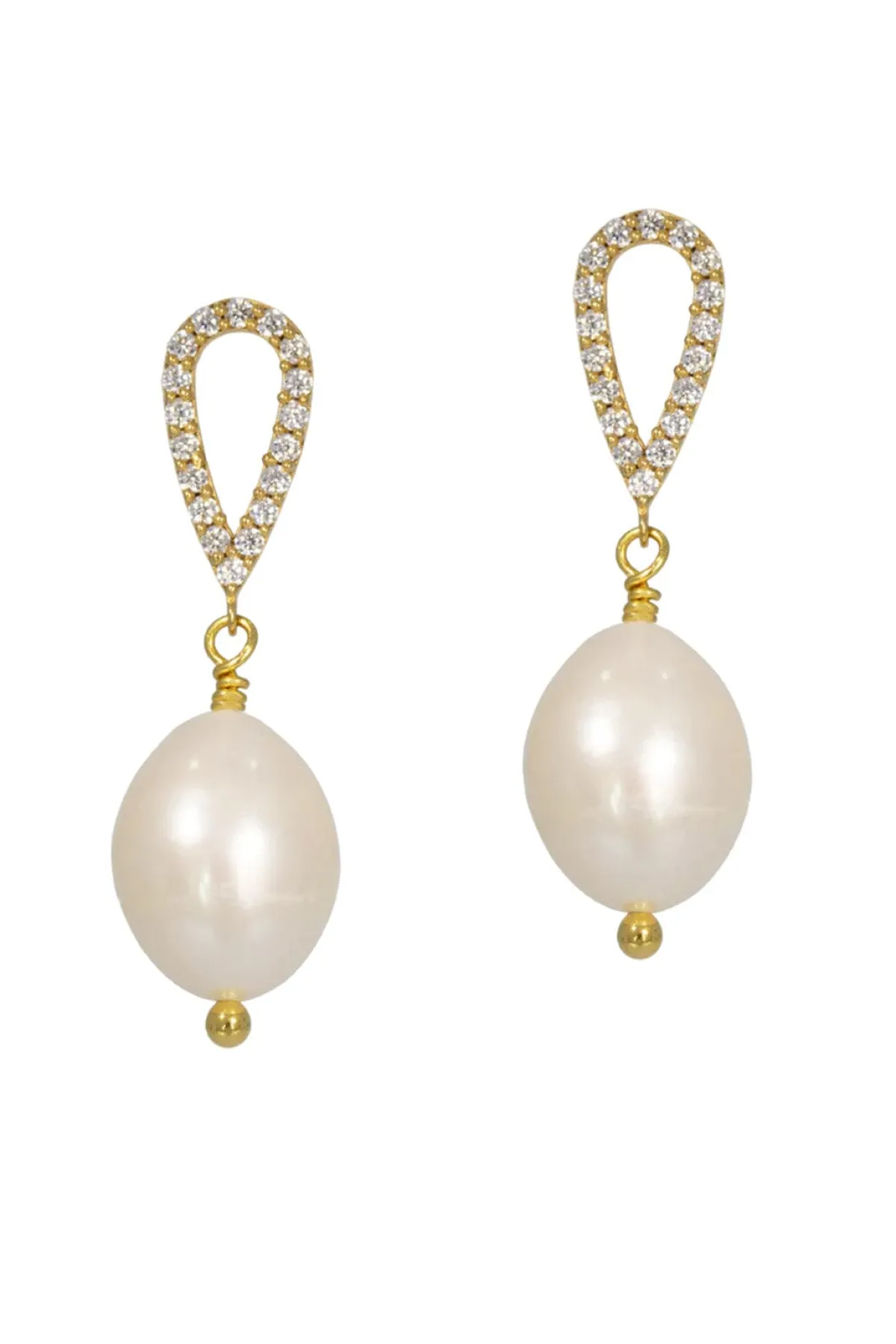 Perlenohrringe mit Kristallsteckern – Isabel>Juvelan Outlet