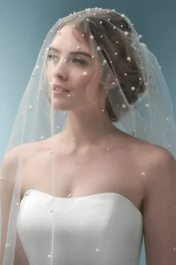 Perlenschleier in Chapel-Länge>Poirier Clearance