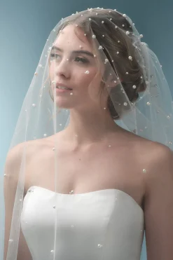 Perlenschleier in Ellenbogen-Länge><noscript><img width=