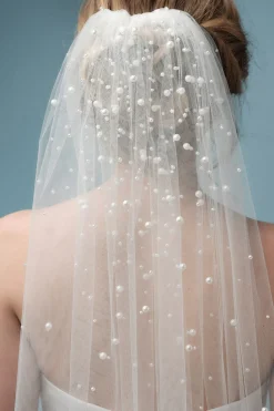 Perlenschleier in Ellenbogen-Länge><noscript><img width=