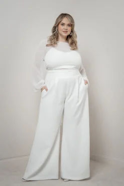 Plus Size Braut Hose mit weitem Bein – Zari Curvy><noscript><img width=