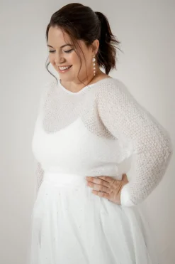 Plus Size Braut Pullover aus Strickmix – Yosie Curvy><noscript><img width=