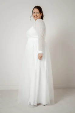 Plus Size Braut Pullover aus Strickmix – Yosie Curvy><noscript><img width=