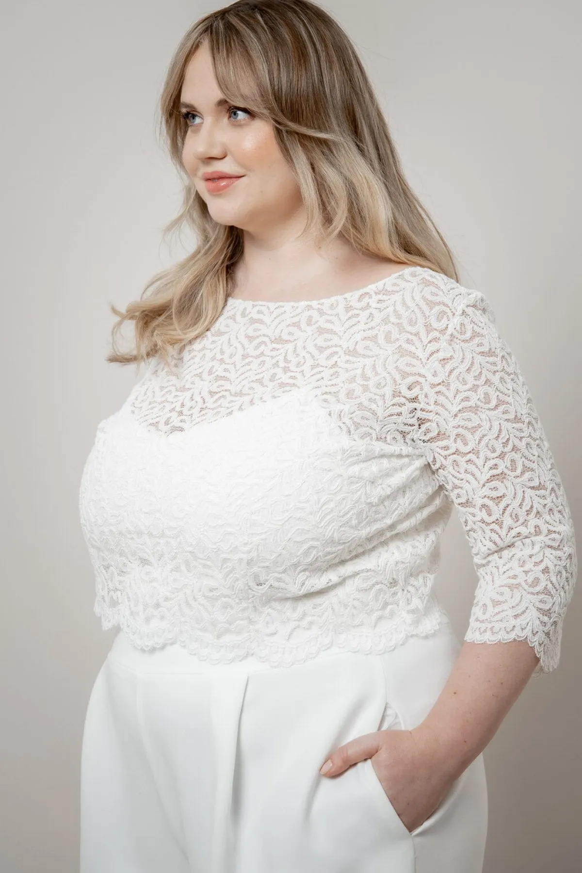 Plus Size Braut Top aus Vintage-Spitze – Florens Curvy>noni Clearance