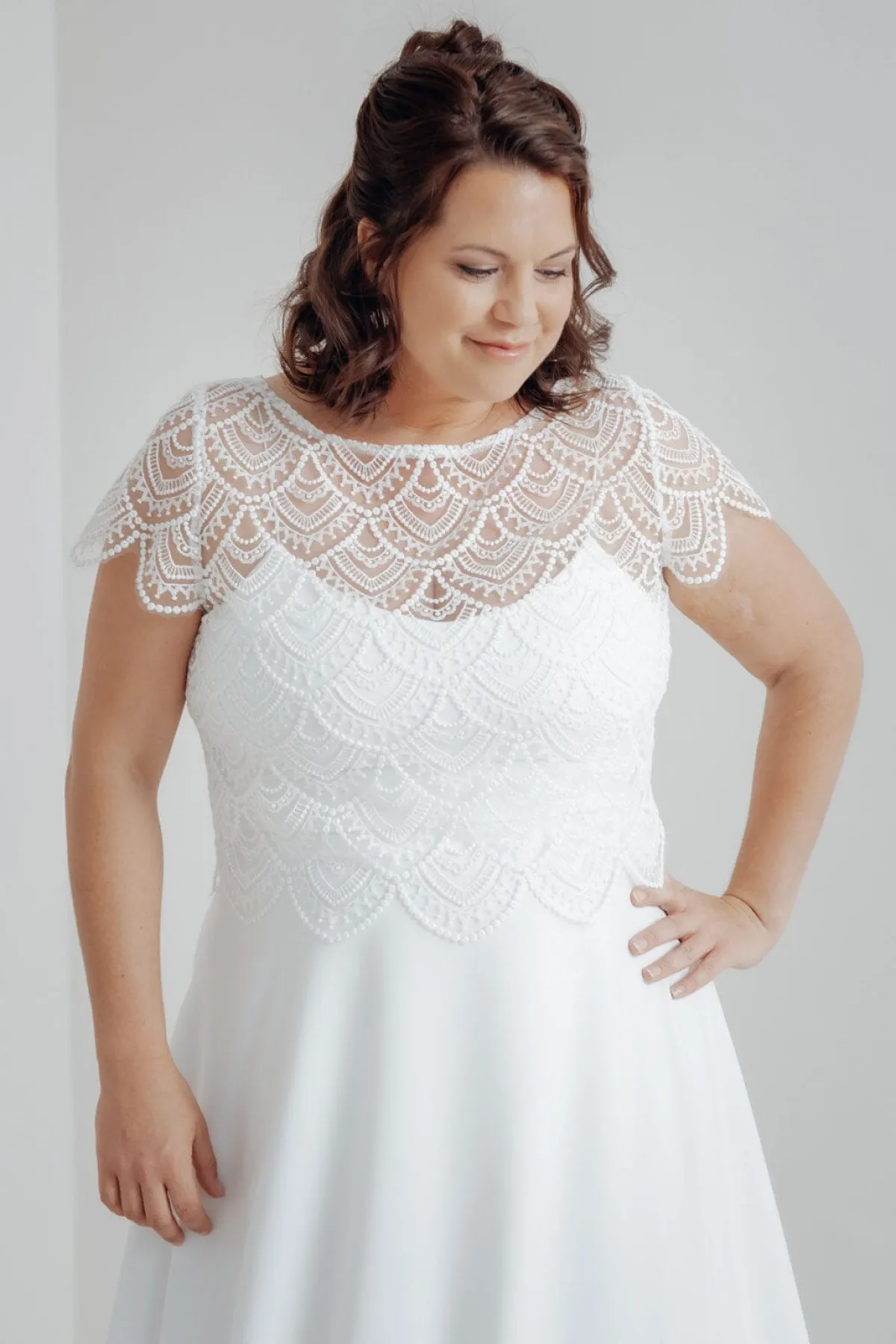 Plus Size Braut Top mit Boho-Muster – Niah Curvy>noni Clearance