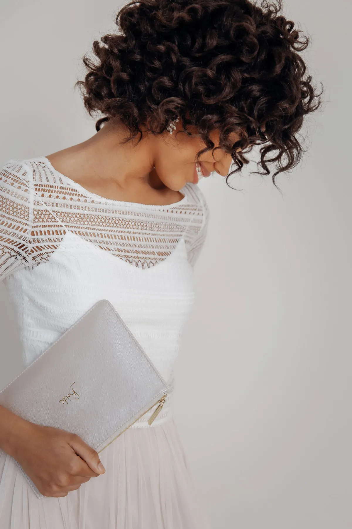 Pouch "Bride" in Metallic White –>Katie Loxton Outlet