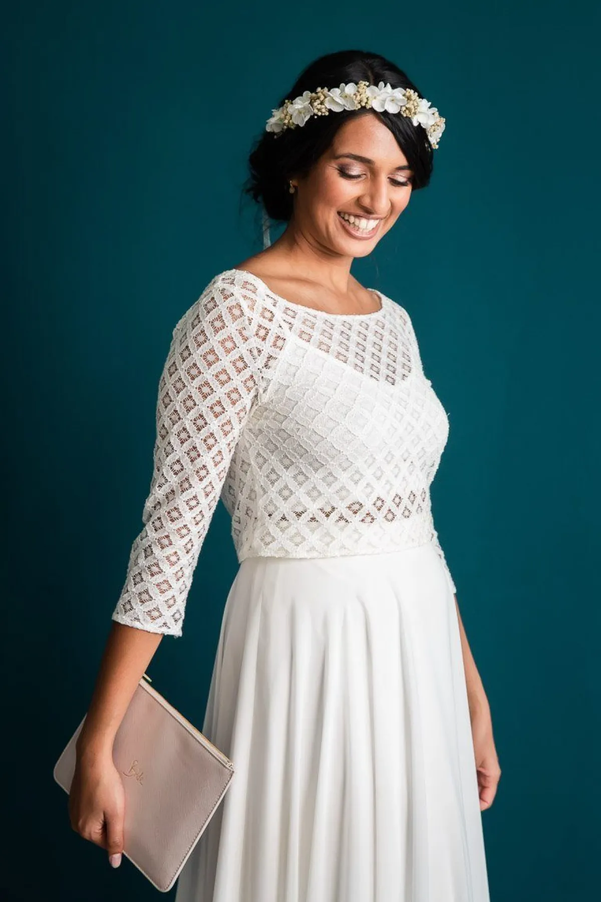 Pouch "Bride" in Metallic White –>Katie Loxton Outlet