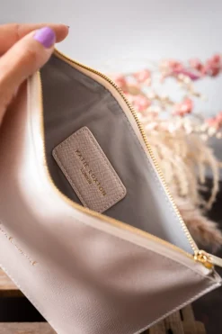 Pouch in Metallic White "Bridesmaid" –>Katie Loxton Outlet
