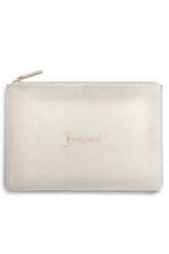 Pouch in Metallic White 