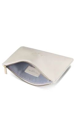 Pouch in Metallic White 