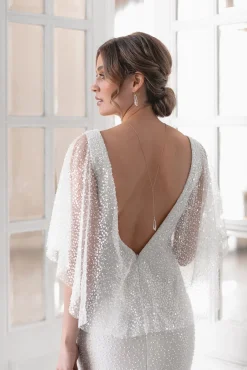 Puristische Rückenkette mit Kristall Anhänger - Aphrodite><noscript><img width=