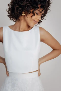 Rückenfreies Braut Top – Liza Ivory Eco><noscript><img width=