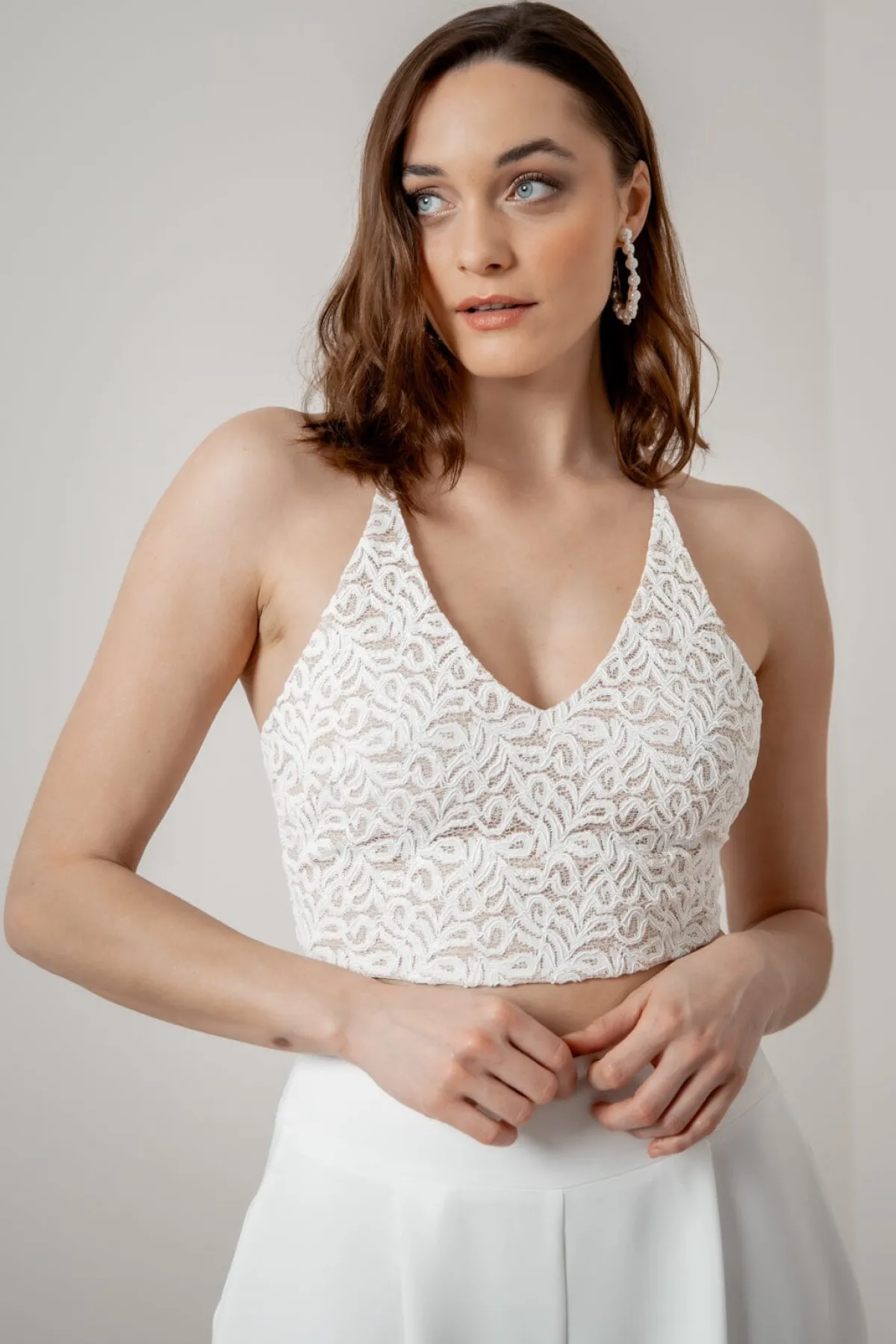 Rückenfreies Braut Top aus Vintage-Spitze – Filiz>noni