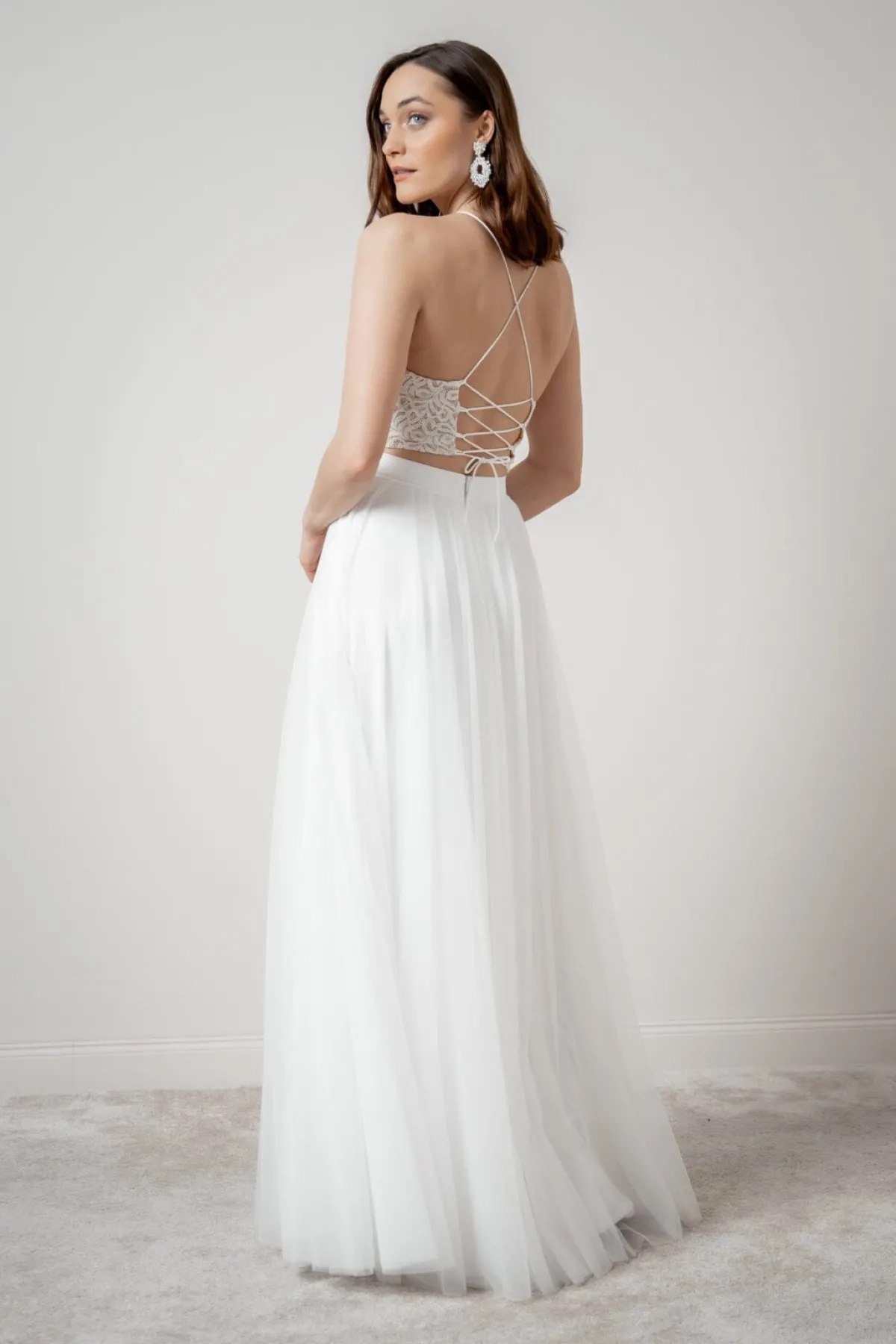 Rückenfreies Braut Top aus Vintage-Spitze – Filiz>noni