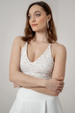 Rückenfreies Braut Top aus Vintage-Spitze – Filiz><noscript><img width=