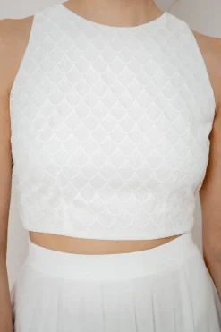 Rückenfreies Braut Top mit Vintage-Muster – Neela><noscript><img width=