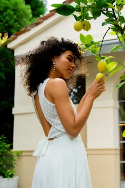 Rückenfreies Braut Top mit Vintage-Muster – Neela><noscript><img width=