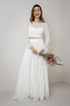 Rückenfreies Chiffon-Braut Top – Beeke><noscript><img width=