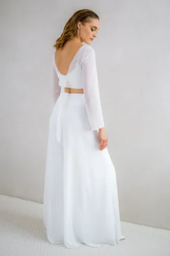 Rückenfreies Chiffon-Braut Top – Beeke><noscript><img width=