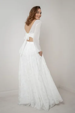 Rückenfreies Chiffon-Braut Top – Beeke><noscript><img width=